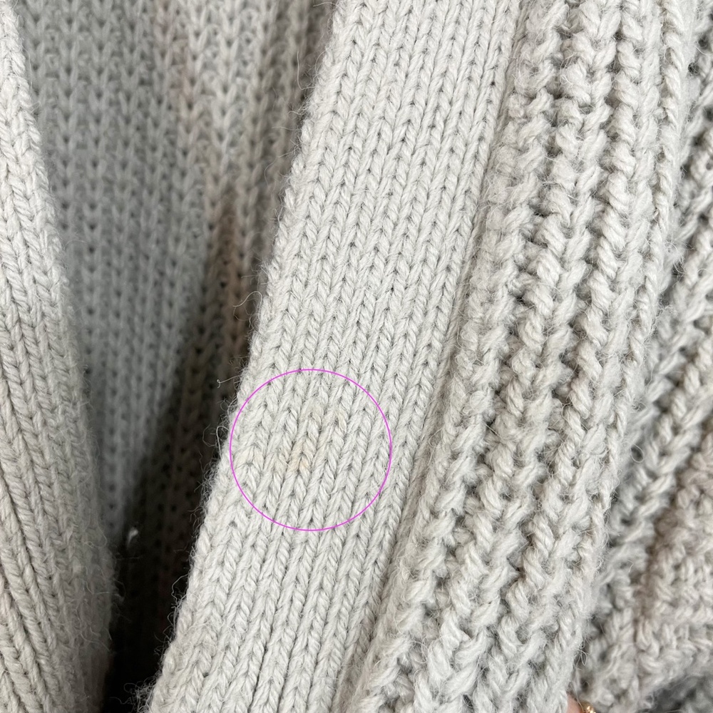 X Zara Gray Chunky Knit Tie Front Oversized Cardigan Sweater Blogger Favorite - Picture 7 of 7